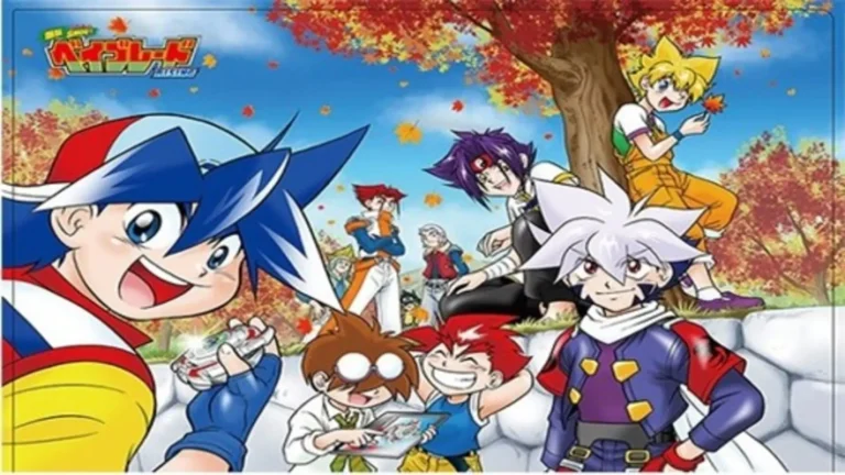 Imagen destacada de Beyblade (2001), anime retro de batallas con peonzas y criaturas místicas