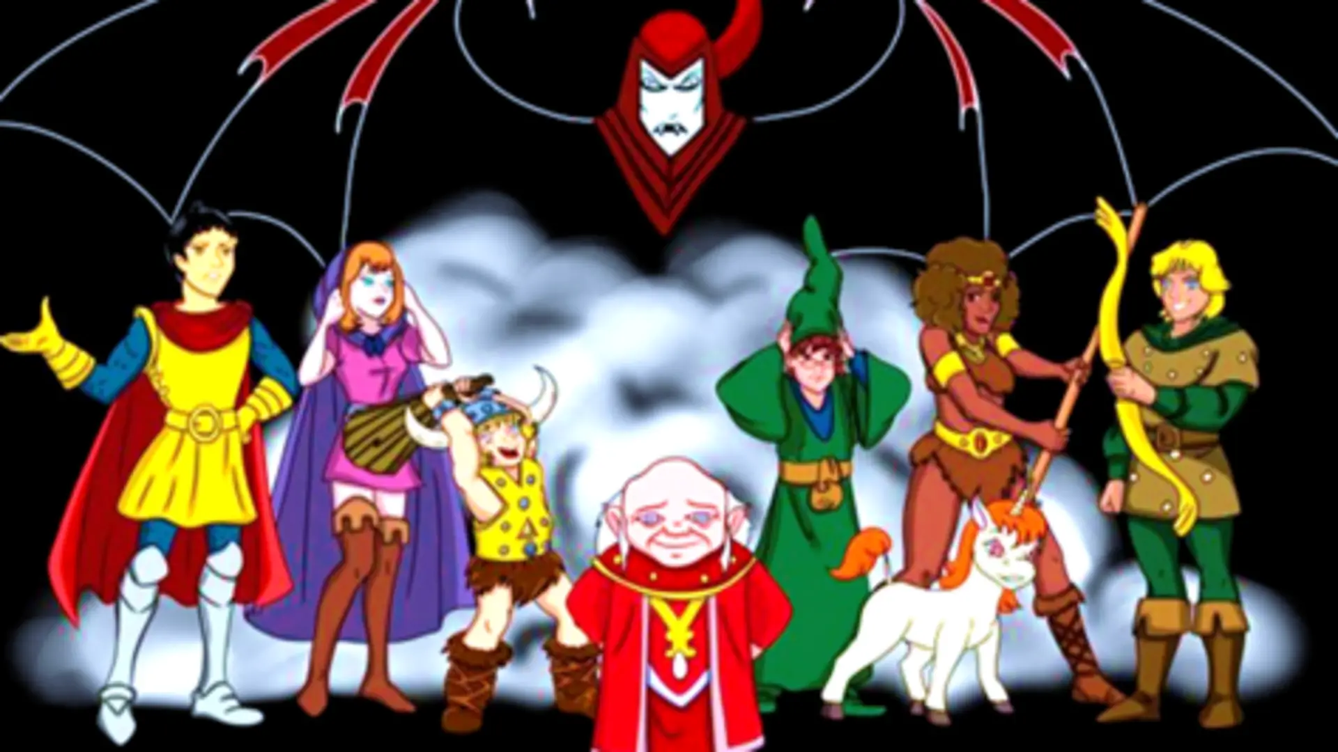 Escena mágica de Calabozos y dragones (1983), serie animada de fantasía épica inspirada en el juego de rol D&D