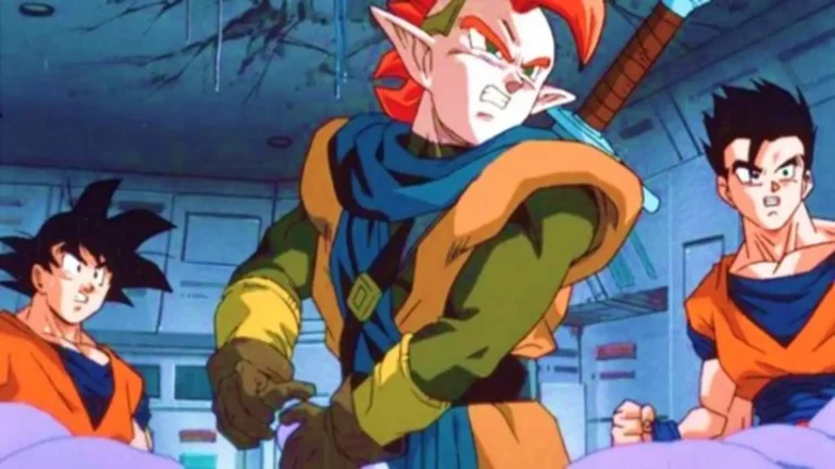 Goku desatando el Ryūken contra Hildegarn en Dragon Ball Z: El ataque del dragón (1995)