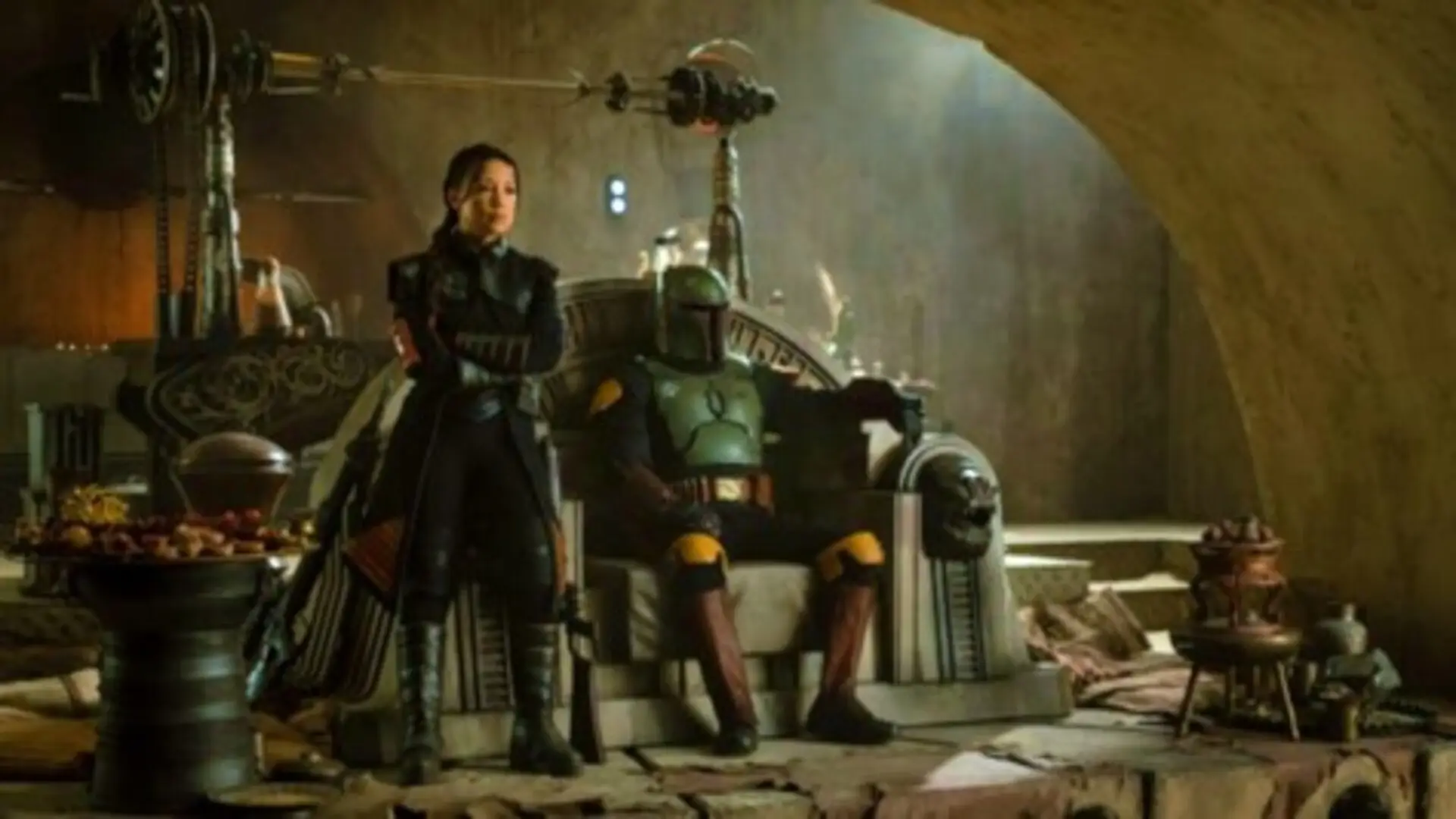 Escena de El libro de Boba Fett (2021), serie retro de Star Wars con estilo western espacial