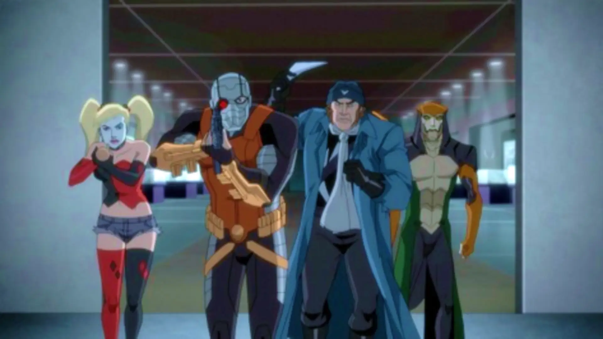 Escena de Escuadrón Suicida: Deuda infernal (2018), película animada retro de DC Comics
