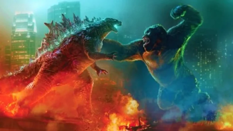 Escena épica de Godzilla vs. Kong (2021), película de acción y monstruos del universo MonsterVerse