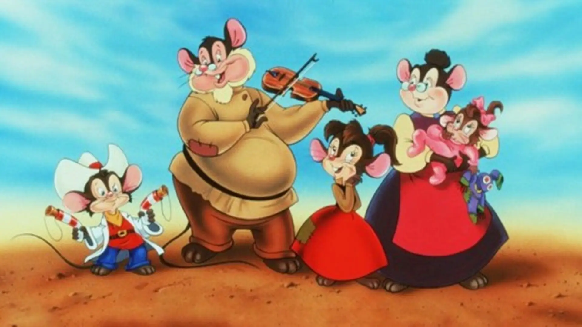 Fievel y sus amigos en Los cuentos de Fievel (1992), serie animada clásica del viejo oeste