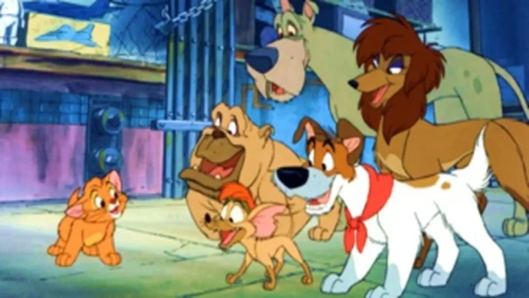 Oliver y su pandilla (1988) es una película animada de Disney que celebra la amistad, la aventura urbana y el espíritu callejero con ritmo y ternura