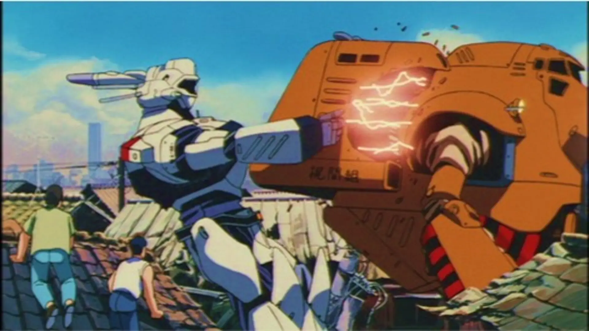 Imagen destacada de Patlabor (1989), anime clásico con mechas civiles y acción policial en Tokio