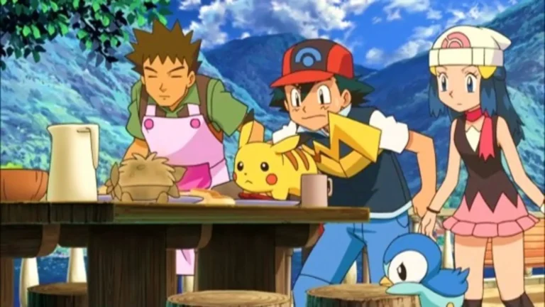 Escena épica de Pokémon: Giratina y el Guerrero Celestial (2008), película de anime con Giratina y Shaymin