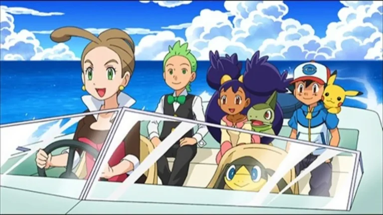 Ash, N y Reshiram en Pokémon: Aventuras en Unova (2012), serie de anime clásica con Liga y filosofía