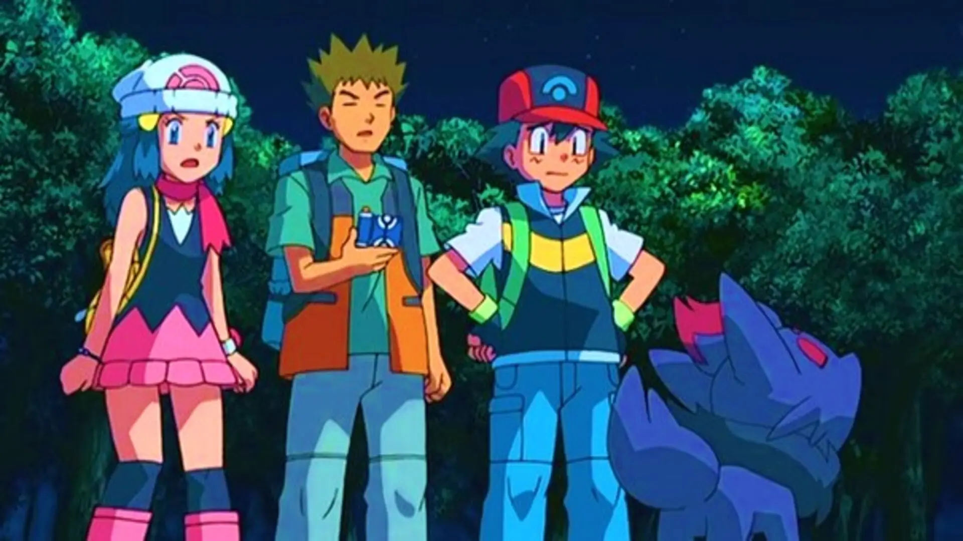 Escena nostálgica de Pokémon: Zoroark El Maestro de Ilusiones (2010), película de anime con acción y misterio