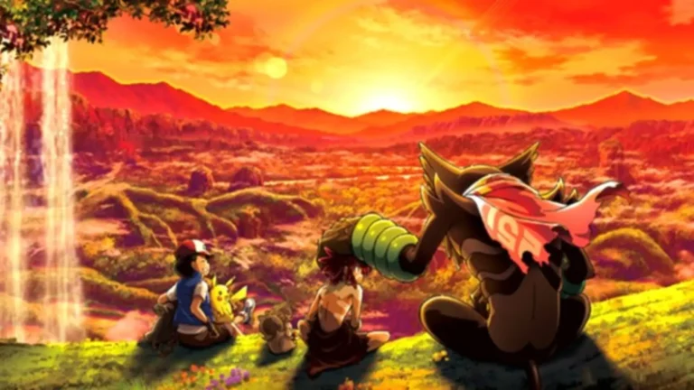 Escena de Pokémon: Los secretos de la selva (2020), película retro con vínculo padre-hijo y aventura en la jungla