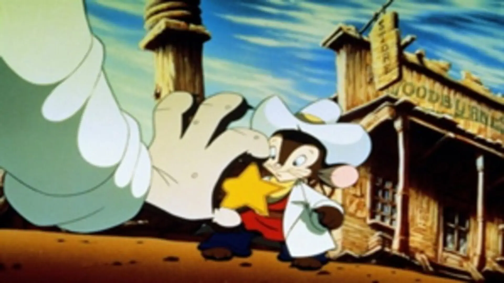 Escena nostálgica de Fievel va al Oeste (1991), película animada infantil con espíritu del viejo oeste