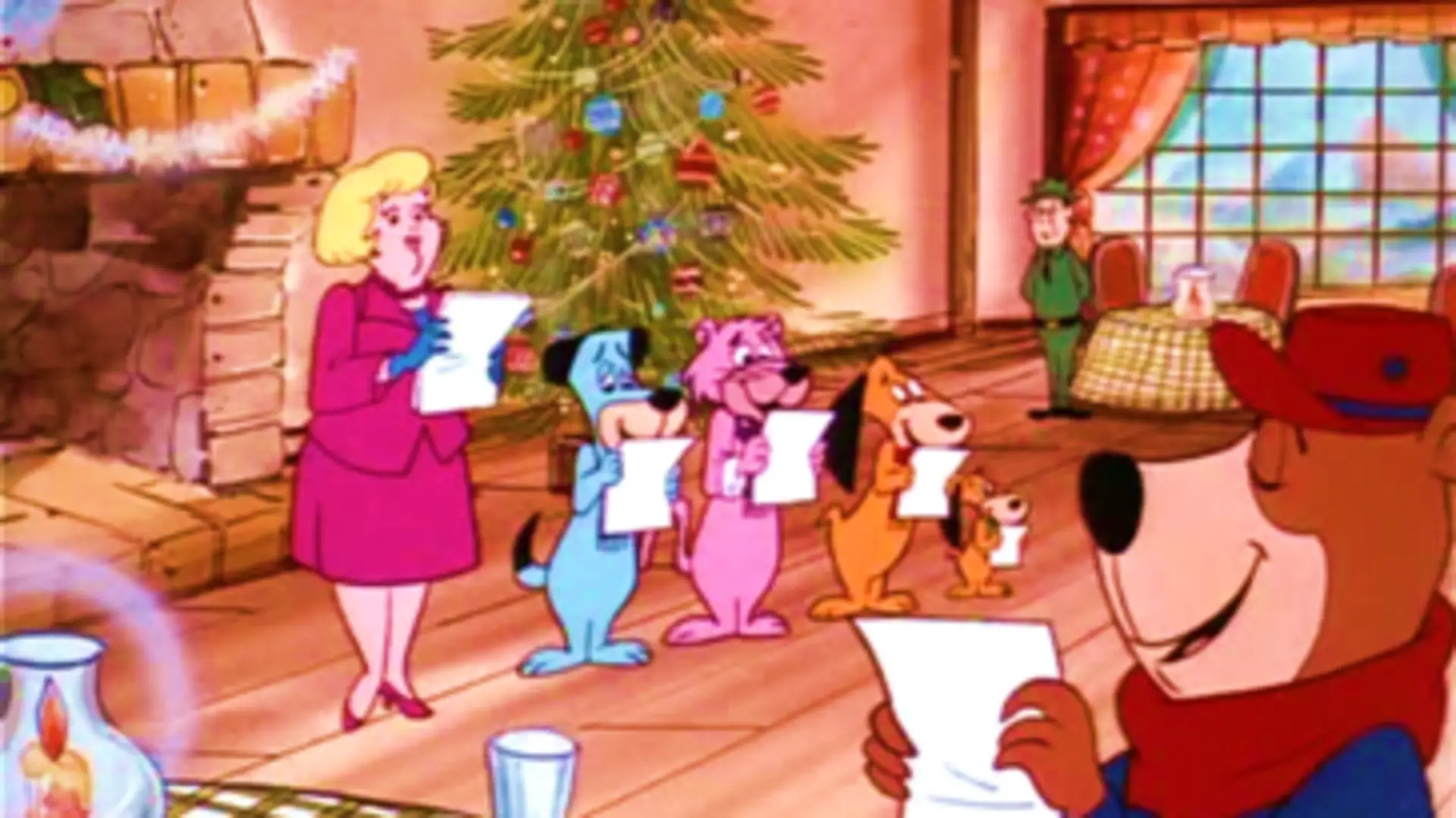 Yogui, Boo Boo y sus amigos celebrando la Navidad en Jellystone con nieve y alegría