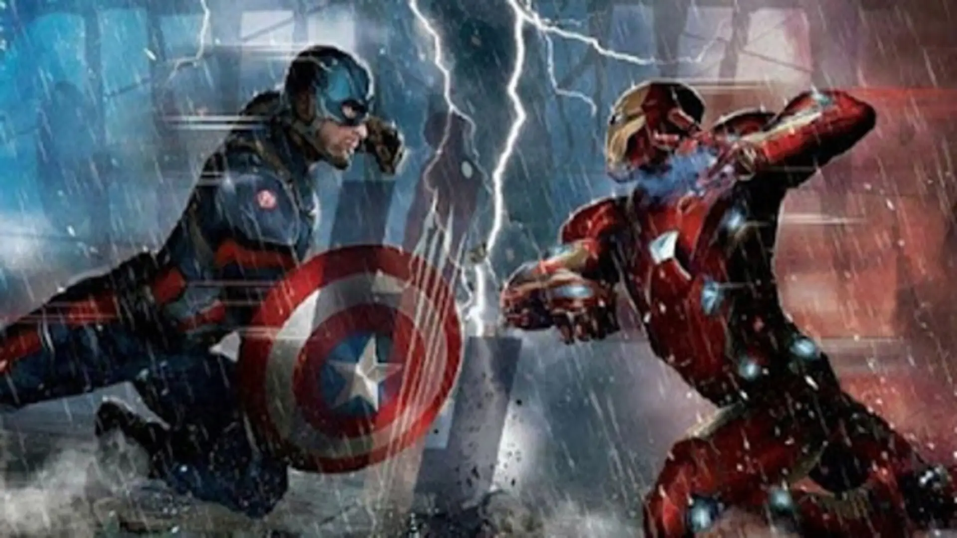 Escena retro de Capitán América: Civil War (2016) con el enfrentamiento entre Vengadores en el aeropuerto