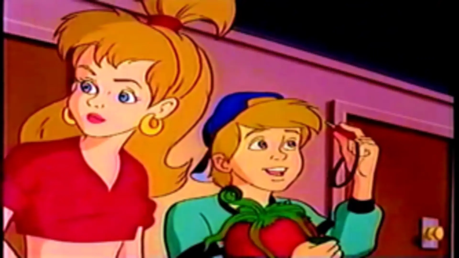 Tomates mutantes en El Ataque de los Tomates Asesinos (1990), serie animada con sátira y estética retro