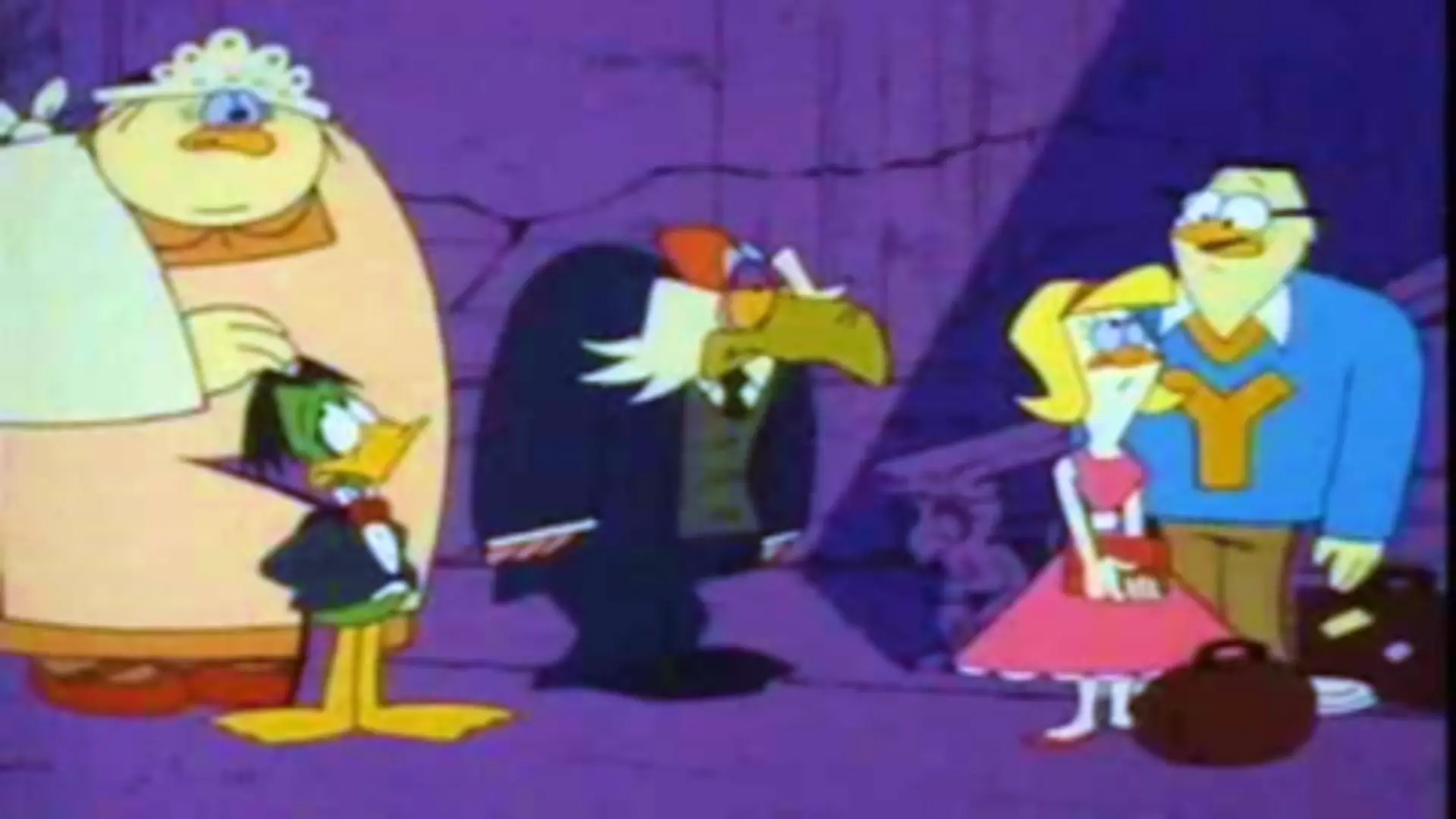 Escena de El Conde Pátula (1988), serie animada retro con humor gótico y personajes excéntricos