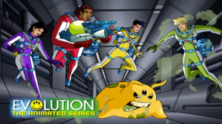 Evolución (2001), serie animada retro de ciencia ficción con doblaje latino y criaturas alienígenas
