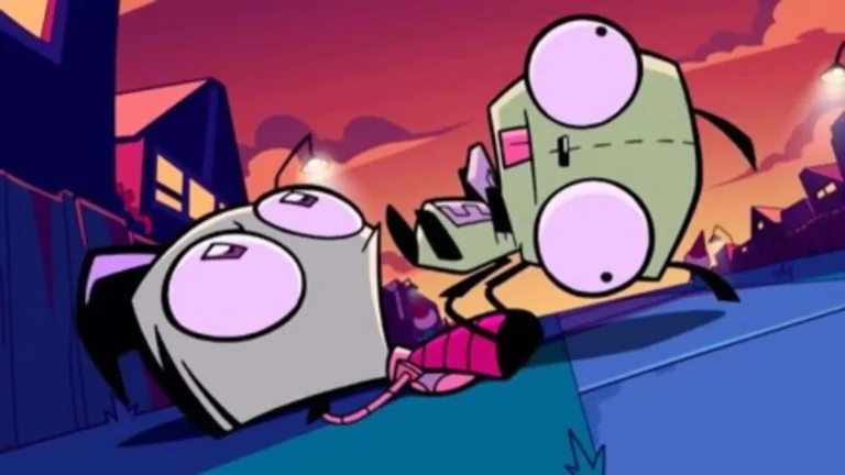 Escena retro de Invasor Zim (2001), serie animada de ciencia ficción y humor negro con estética alienígena