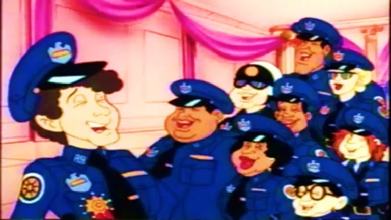 Cadetes de Loca academia de policía (1988), serie animada cómica basada en la saga de películas