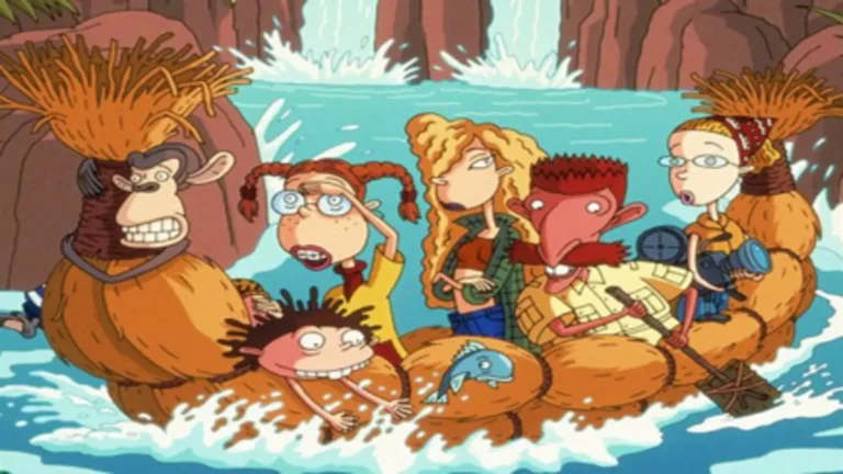 Escena retro de Los Thornberrys (1998), serie animada de aventuras salvajes con una familia documentalista