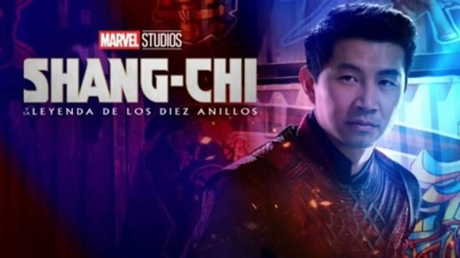 Escena retro de Shang-Chi (2021) con Simu Liu enfrentando criaturas míticas y el legado de los diez anillos