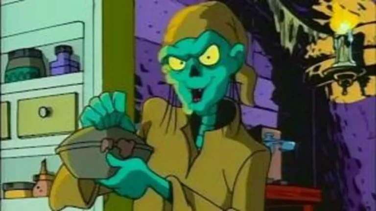 El Guardián de la Cripta presentando historias en escena animada retro con estilo gótico y fondo tenebroso