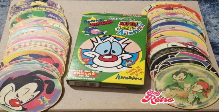Super Taps Animaniacs Sonric’s (1995), colección retro mexicana de tazos fluorescentes