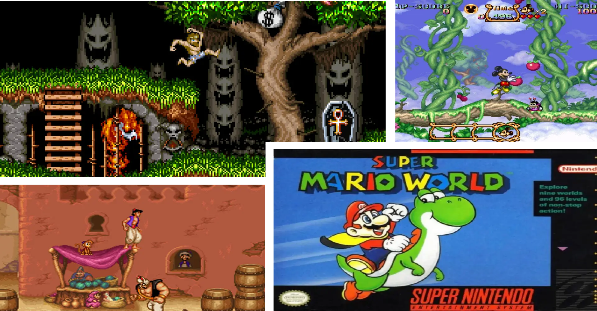 Consola Super Nintendo con juegos clásicos icónicos